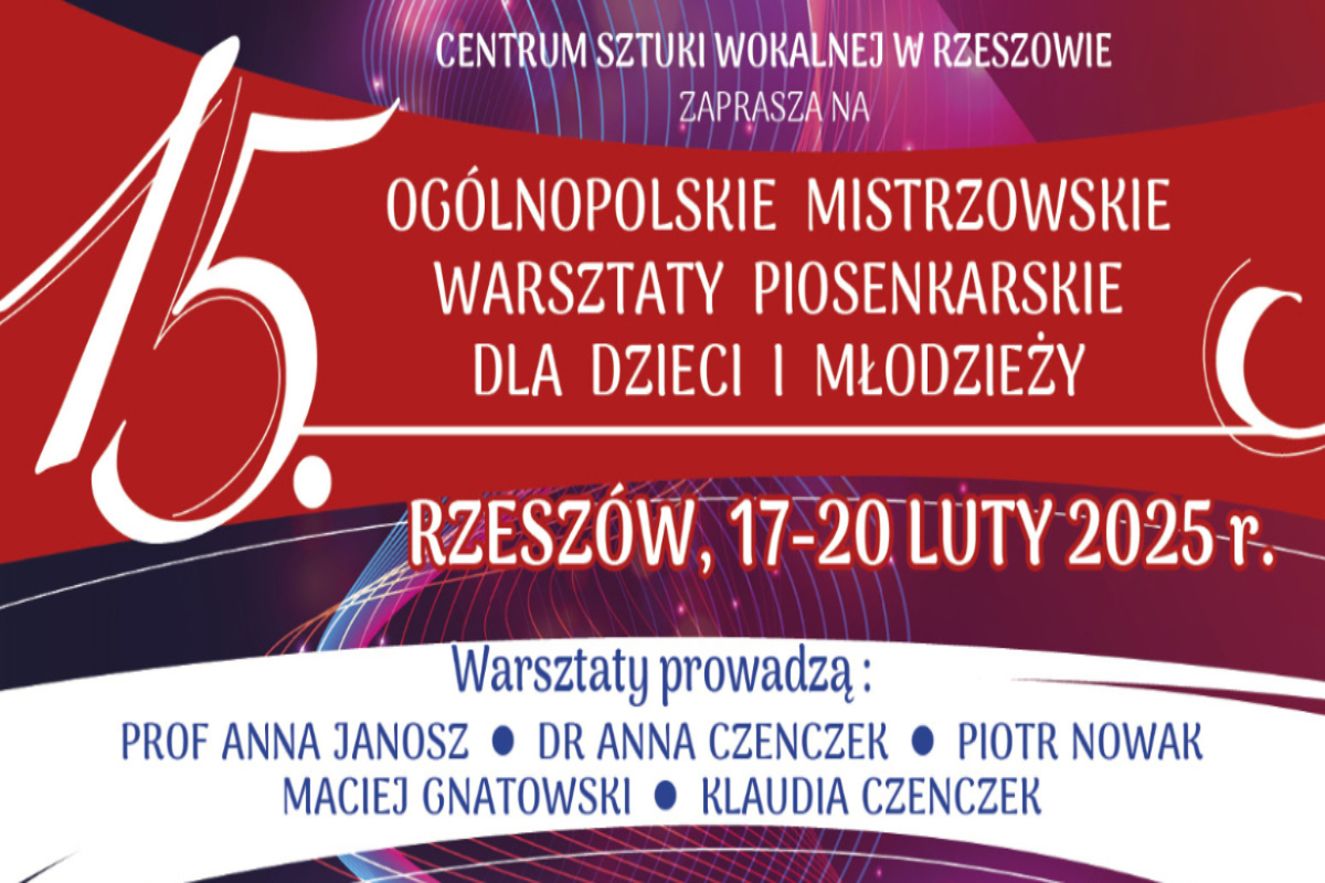 CO NAM W DUSZY GRA” – KONCERT WIEŃCZĄCY XV OGÓLNOPOLSKIE MISTRZOWSKIE WARSZTATY PIOSENKARSKIE, W STUDIO KONCERTOWYM POLSKIEGO RADIA RZESZÓW!